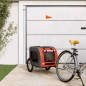 vidaXL Remolque de bicicleta mascotas hierro tela Oxford naranja gris vidaXL Remolque de bicicleta mascotas hierro tela Oxford naranja gris