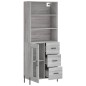 vidaXL Aparador alto madera contrachapada gris sonoma 69,5x34x180 cm vidaXL Aparador alto madera contrachapada gris sonoma 69,5x34x180 cm