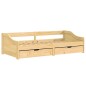 vidaXL Sofá cama con 2 cajones madera maciza pino IRUN 90x200cm vidaXL Sofá cama con 2 cajones madera maciza pino IRUN 90x200cm