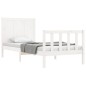 vidaXL Estructura de cama con cabecero madera maciza blanco 100x200 cm vidaXL Estructura de cama con cabecero madera maciza blanco 100x200 cm