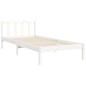 vidaXL Estructura de cama con cabecero madera maciza blanco 100x200 cm vidaXL Estructura de cama con cabecero madera maciza blanco 100x200 cm