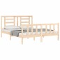 vidaXL Estructura de cama con cabecero madera maciza 160x200 cm vidaXL Estructura de cama con cabecero madera maciza 160x200 cm