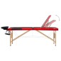vidaXL Camilla de masaje plegable 3 zonas madera negro y rojo vidaXL Camilla de masaje plegable 3 zonas madera negro y rojo
