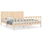 vidaXL Estructura de cama de matrimonio con cabecero madera maciza vidaXL Estructura de cama de matrimonio con cabecero madera maciza