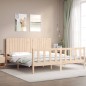 vidaXL Estructura de cama de matrimonio con cabecero madera maciza vidaXL Estructura de cama de matrimonio con cabecero madera maciza