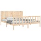 vidaXL Estructura de cama de matrimonio con cabecero madera maciza vidaXL Estructura de cama de matrimonio con cabecero madera maciza