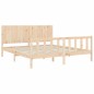 vidaXL Estructura de cama de matrimonio con cabecero madera maciza vidaXL Estructura de cama de matrimonio con cabecero madera maciza
