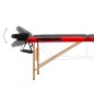 vidaXL Camilla de masaje plegable 3 zonas madera negro y rojo vidaXL Camilla de masaje plegable 3 zonas madera negro y rojo