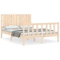 vidaXL Estructura de cama de matrimonio con cabecero madera maciza vidaXL Estructura de cama de matrimonio con cabecero madera maciza
