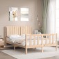 vidaXL Estructura de cama de matrimonio con cabecero madera maciza vidaXL Estructura de cama de matrimonio con cabecero madera maciza