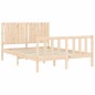 vidaXL Estructura de cama de matrimonio con cabecero madera maciza vidaXL Estructura de cama de matrimonio con cabecero madera maciza