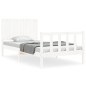 vidaXL Estructura de cama con cabecero madera maciza blanco 100x200 cm vidaXL Estructura de cama con cabecero madera maciza blanco 100x200 cm