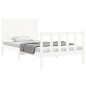 vidaXL Estructura de cama con cabecero madera maciza blanco 100x200 cm vidaXL Estructura de cama con cabecero madera maciza blanco 100x200 cm