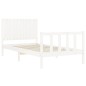 vidaXL Estructura de cama con cabecero madera maciza blanco 100x200 cm vidaXL Estructura de cama con cabecero madera maciza blanco 100x200 cm