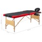vidaXL Camilla de masaje plegable 3 zonas madera negro y rojo vidaXL Camilla de masaje plegable 3 zonas madera negro y rojo