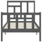 vidaXL Estructura de cama con cabecero madera maciza gris 100x200 cm vidaXL Estructura de cama con cabecero madera maciza gris 100x200 cm
