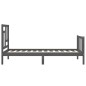 vidaXL Estructura de cama con cabecero madera maciza gris 100x200 cm vidaXL Estructura de cama con cabecero madera maciza gris 100x200 cm