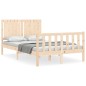 vidaXL Estructura de cama de matrimonio con cabecero madera maciza vidaXL Estructura de cama de matrimonio con cabecero madera maciza