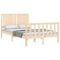 vidaXL Estructura de cama de matrimonio con cabecero madera maciza vidaXL Estructura de cama de matrimonio con cabecero madera maciza