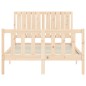vidaXL Estructura de cama de matrimonio con cabecero madera maciza vidaXL Estructura de cama de matrimonio con cabecero madera maciza