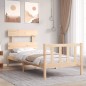 vidaXL Estructura de cama con cabecero madera maciza 100x200 cm vidaXL Estructura de cama con cabecero madera maciza 100x200 cm