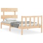 vidaXL Estructura de cama con cabecero madera maciza 100x200 cm vidaXL Estructura de cama con cabecero madera maciza 100x200 cm