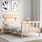 vidaXL Estructura de cama con cabecero madera maciza 100x200 cm vidaXL Estructura de cama con cabecero madera maciza 100x200 cm