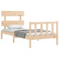 vidaXL Estructura de cama con cabecero madera maciza 100x200 cm vidaXL Estructura de cama con cabecero madera maciza 100x200 cm