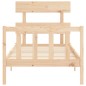 vidaXL Estructura de cama con cabecero madera maciza 100x200 cm vidaXL Estructura de cama con cabecero madera maciza 100x200 cm