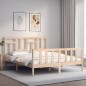 vidaXL Estructura de cama de matrimonio con cabecero madera maciza vidaXL Estructura de cama de matrimonio con cabecero madera maciza