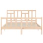 vidaXL Estructura de cama de matrimonio con cabecero madera maciza vidaXL Estructura de cama de matrimonio con cabecero madera maciza