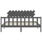 vidaXL Estructura cama de matrimonio con cabecero madera maciza gris vidaXL Estructura cama de matrimonio con cabecero madera maciza gris