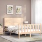 vidaXL Estructura de cama con cabecero madera maciza 140x200 cm