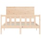 vidaXL Estructura de cama con cabecero madera maciza 140x200 cm