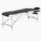 vidaXL Camilla de masaje plegable 3 zonas aluminio negro y beige vidaXL Camilla de masaje plegable 3 zonas aluminio negro y beige