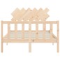 vidaXL Estructura de cama de matrimonio con cabecero madera maciza