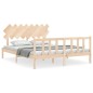 vidaXL Estructura de cama con cabecero madera maciza 160x200 cm