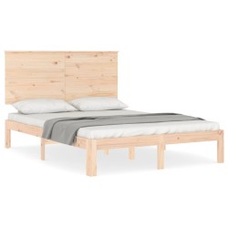 vidaXL Estructura de cama con cabecero madera maciza 140x200 cm