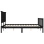 vidaXL Estructura de cama con cabecero madera maciza negro 160x200 cm vidaXL Estructura de cama con cabecero madera maciza negro 160x200 cm