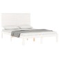 vidaXL Estructura cama de matrimonio con cabecero madera maciza blanco vidaXL Estructura cama de matrimonio con cabecero madera maciza blanco