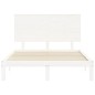 vidaXL Estructura cama de matrimonio con cabecero madera maciza blanco vidaXL Estructura cama de matrimonio con cabecero madera maciza blanco