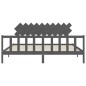 vidaXL Estructura de cama con cabecero madera maciza gris 200x200 cm vidaXL Estructura de cama con cabecero madera maciza gris 200x200 cm