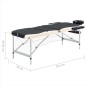 vidaXL Camilla de masaje plegable 3 zonas aluminio negro y beige vidaXL Camilla de masaje plegable 3 zonas aluminio negro y beige