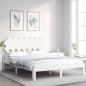 vidaXL Estructura de cama con cabecero madera maciza blanco 140x190 cm vidaXL Estructura de cama con cabecero madera maciza blanco 140x190 cm