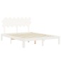 vidaXL Estructura de cama con cabecero madera maciza blanco 140x190 cm vidaXL Estructura de cama con cabecero madera maciza blanco 140x190 cm