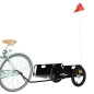 vidaXL Remolque para bicicletas hierro y tela Oxford negro vidaXL Remolque para bicicletas hierro y tela Oxford negro