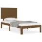 vidaXL Estructura cama y cabecero madera maciza marrón miel 100x200 cm vidaXL Estructura cama y cabecero madera maciza marrón miel 100x200 cm