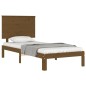 vidaXL Estructura cama y cabecero madera maciza marrón miel 100x200 cm vidaXL Estructura cama y cabecero madera maciza marrón miel 100x200 cm