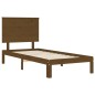 vidaXL Estructura cama y cabecero madera maciza marrón miel 100x200 cm vidaXL Estructura cama y cabecero madera maciza marrón miel 100x200 cm