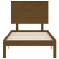 vidaXL Estructura cama y cabecero madera maciza marrón miel 100x200 cm vidaXL Estructura cama y cabecero madera maciza marrón miel 100x200 cm